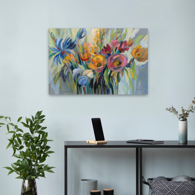 Bouquet de dahlias - Fleurs de feu, H 16 po x l 24 po