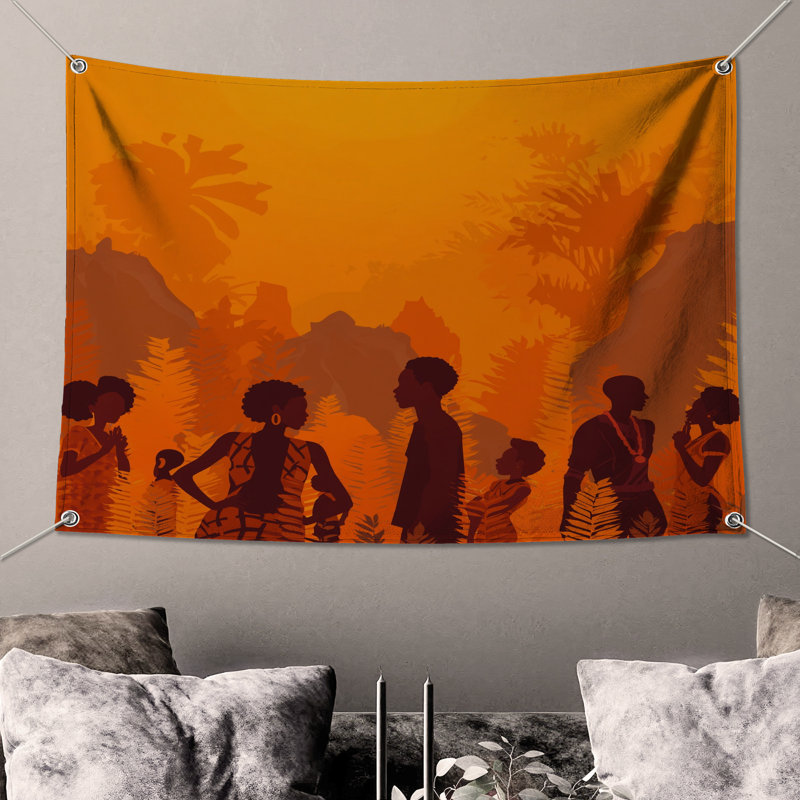 Tapisserie murale Silhouette People, H 104 po x 88 avec 4 œillets