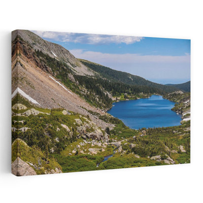 Contemporary Art Peaceful Serene Abstract Forest Landscape Wall Art by Del Mundo Portraits - Wrapped Canvas Print