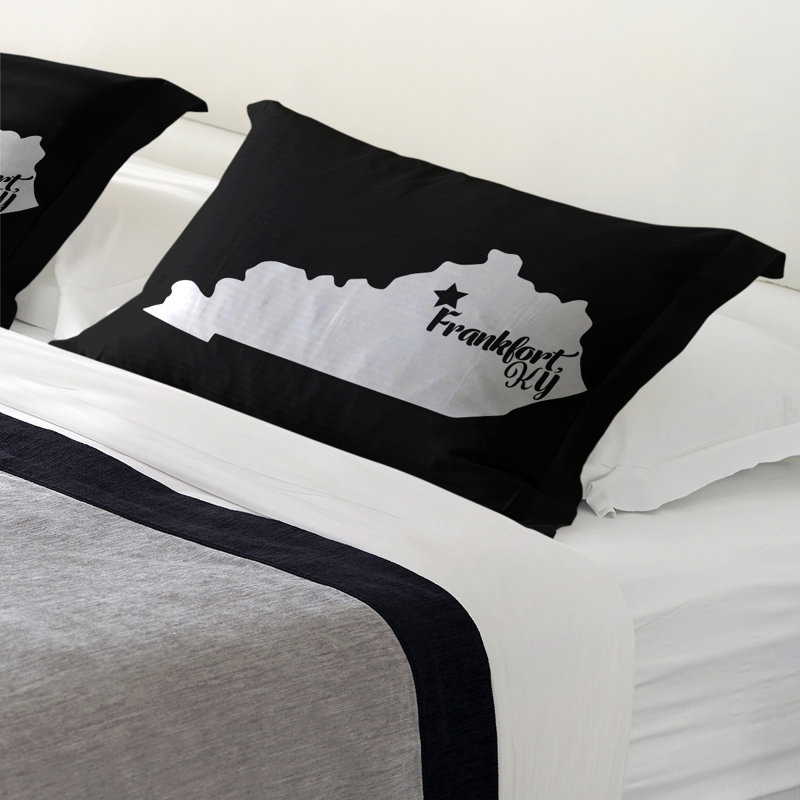 Frankfort Polyester Sham Set, King, Microfiber, Black