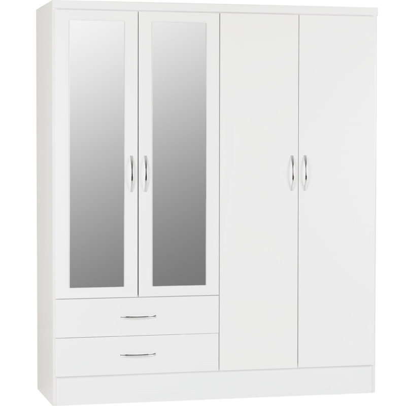 Ravalli 4 Door Wardrobe, White