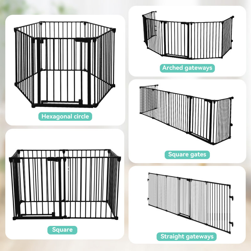 Black Metal 30" Tall Swinging Baby and Pet Gate with Latch