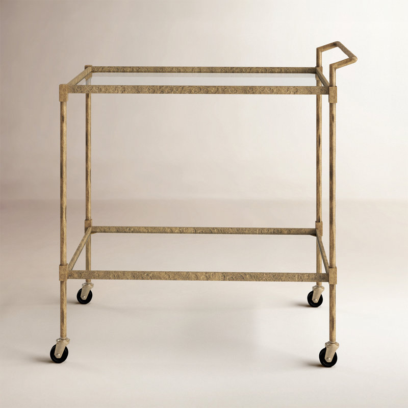 Tenasia Metal And Glass Bar Cart