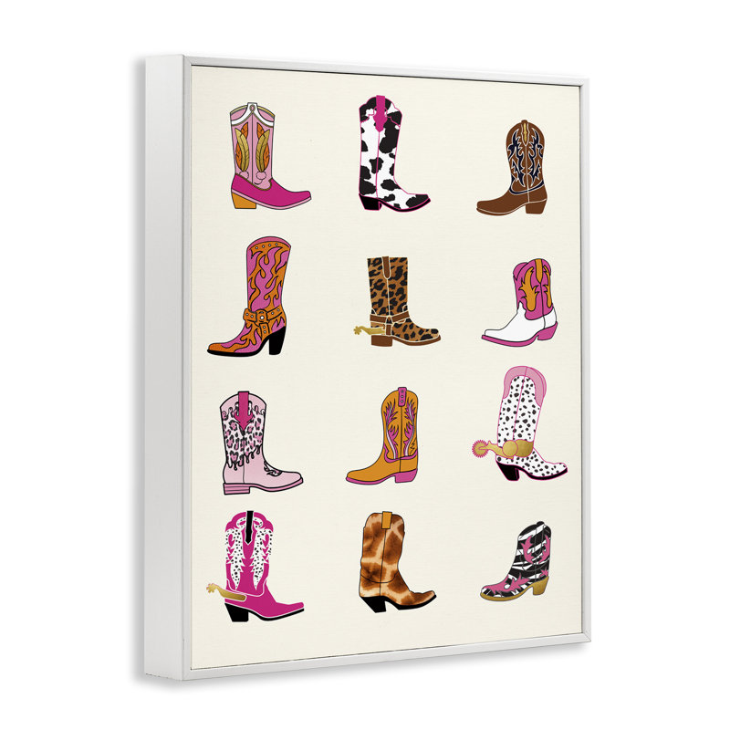 Bottes de cowboy vives et éperons, estampe numérique, design par Susan Arnot, H 20 po x l 16 po