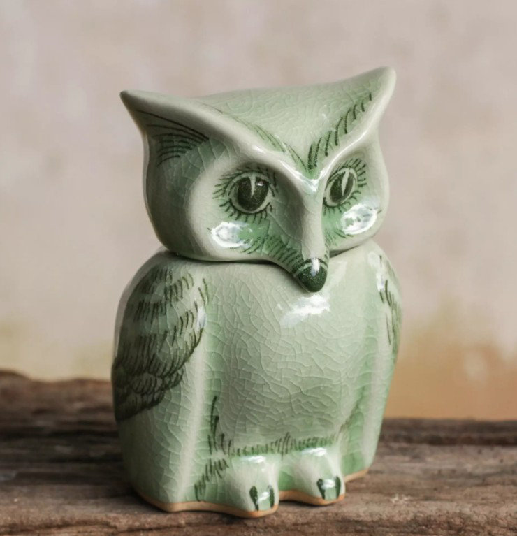 Pot de rangement hibou