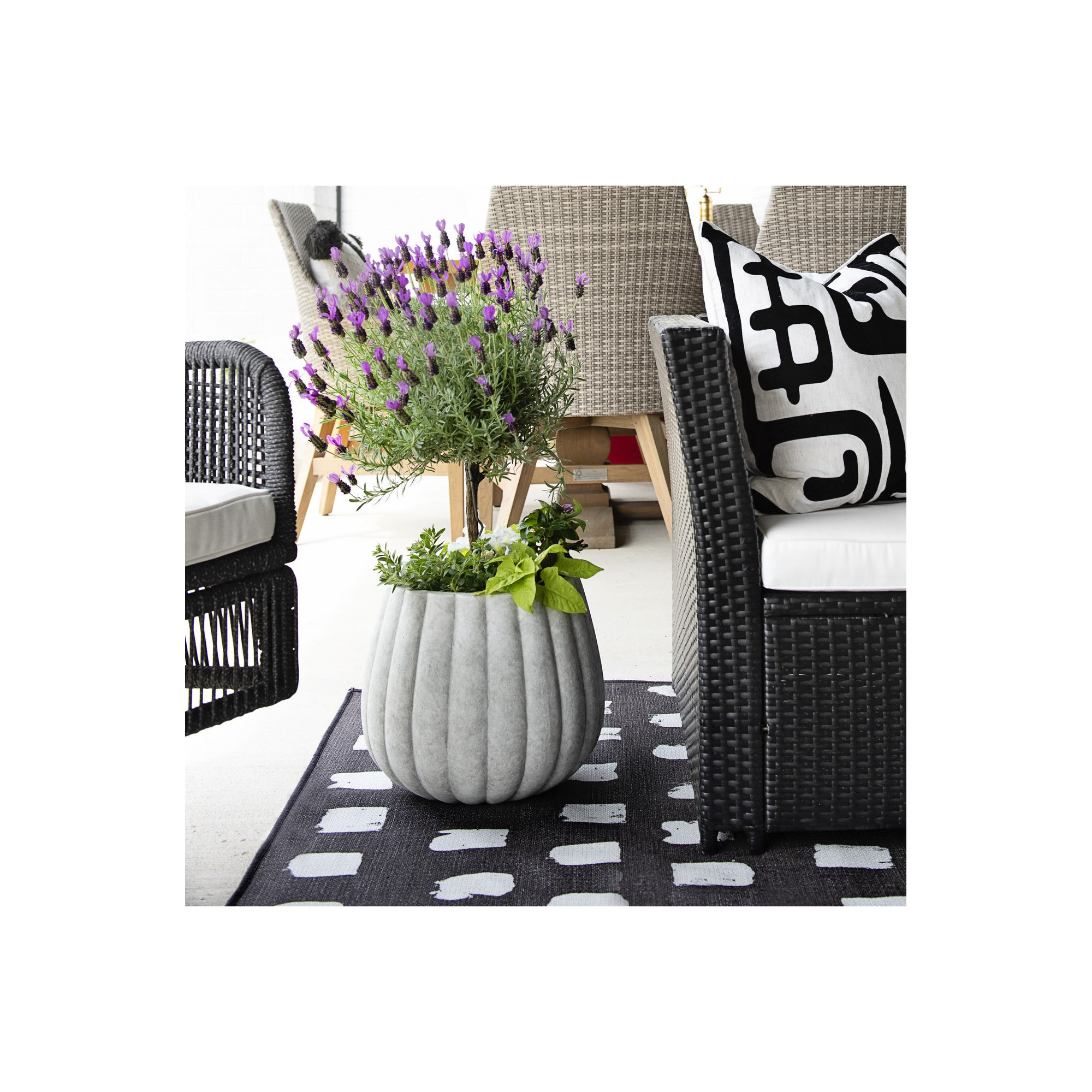 Prussia Concrete Pot Planter, Light Gray