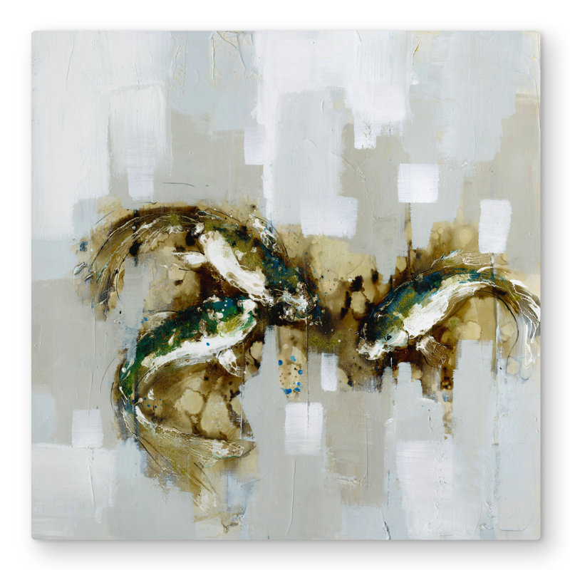 Three Abstract Koi Fish - Contemporary Office Metal Print
