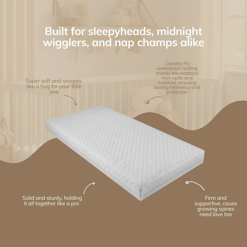 Opulent Home 140x70 Cot Bed Mattress Anti-Allergy Baby Mattress - Extra Thick Support for Newborns, 140cm H x 70cm W x 10cm D