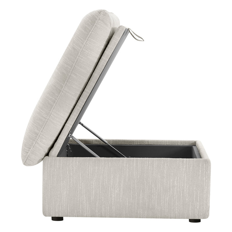Upholstered Ottoman, Light Gray