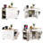 Fluted Kitchen Island with Trash Can Storage, Power Outlet, and Rolling Wheels for Modern Kitchens.-705650313