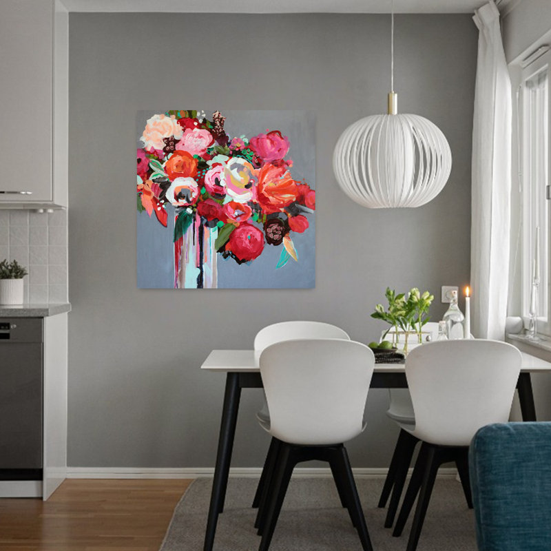 Confettis, art floral contemporain, H 32 po x l 32 po
