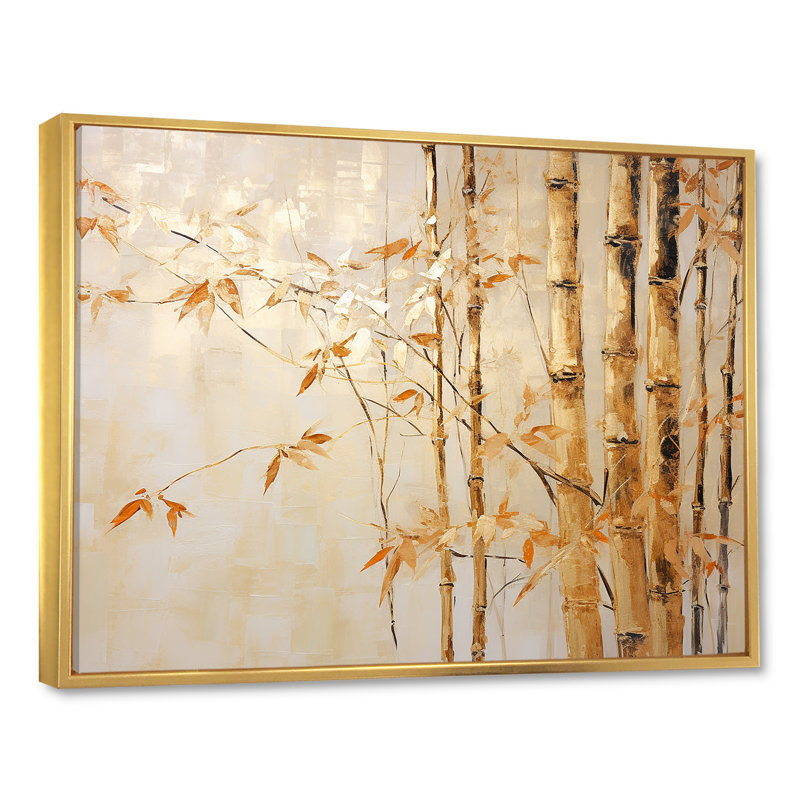 Décoration murale en bambou bleu et or Zen_106589, H 30 po x l 40 po x P 1,5 po, Cadre flottant doré