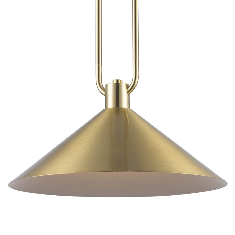 Luminaire suspendu industriel Fayra, H 11,75 po x l 17 po x P 17 po, Or antique