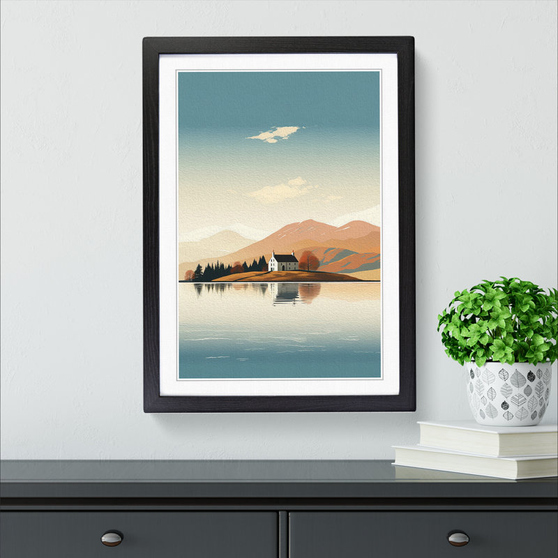 Scotland Minimalism - Framed Print, 34cm H x 25cm W x 2cm D, Black