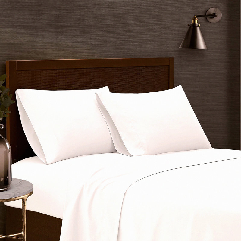 Luxury Soft Microfiber Solid White Sheet Set - 7 Piece Split Garment Wash Pillowcase Set