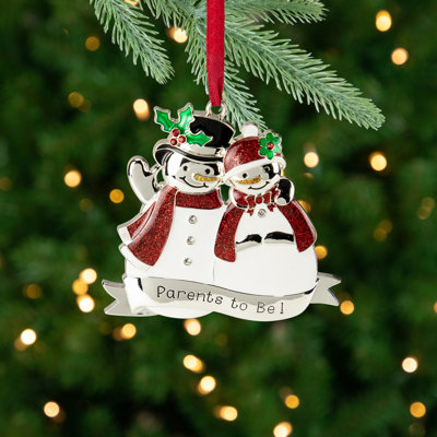 Ornement de Noël 3,5 "plaqué argent avec cristaux European