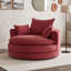 Fauteuil pivotant rond en forme de baril avec coussin et oreillers de soutien amovibles-1457582317