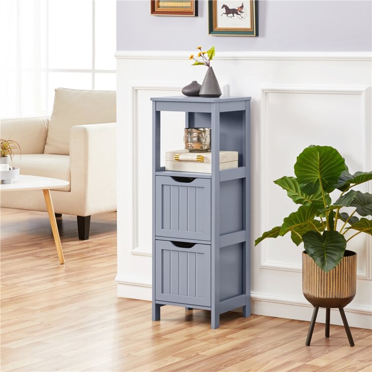 Meader Modern Bathroom Floor Storage Cabinet with Drawer , Gray