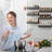 6 Pack Magnetic Spice Rack, Metal, Matte Black