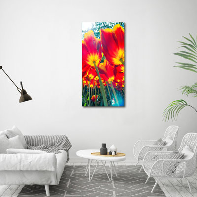 Red Tulips - Wrapped Canvas Print