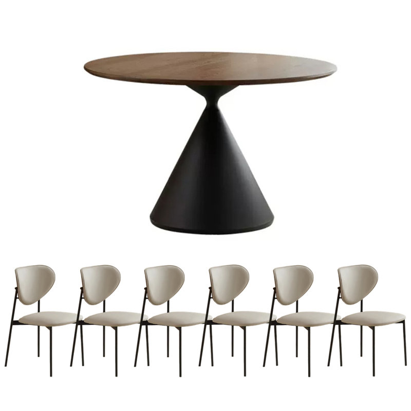 Round Dining Set, 29.52"H x 47.24"L x 47.24"W