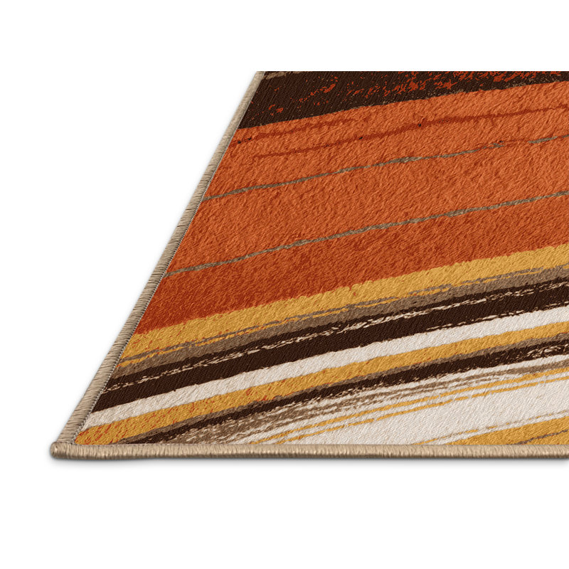 Machine Washable Space Brown Area Rug, Rectangle 8' x 10'