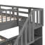 Stairway Full-Over-Full Bunk Bed With Storage And Guard Rail For Bedroom, Dorm, Grey