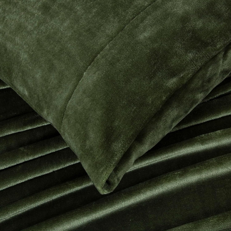 Twin Olive Flannel Deep Pocket Sheet Set