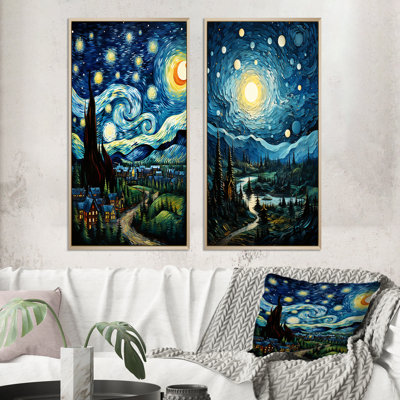 " Masterpiece The Starry Day By Vincent " 2 - Pieces