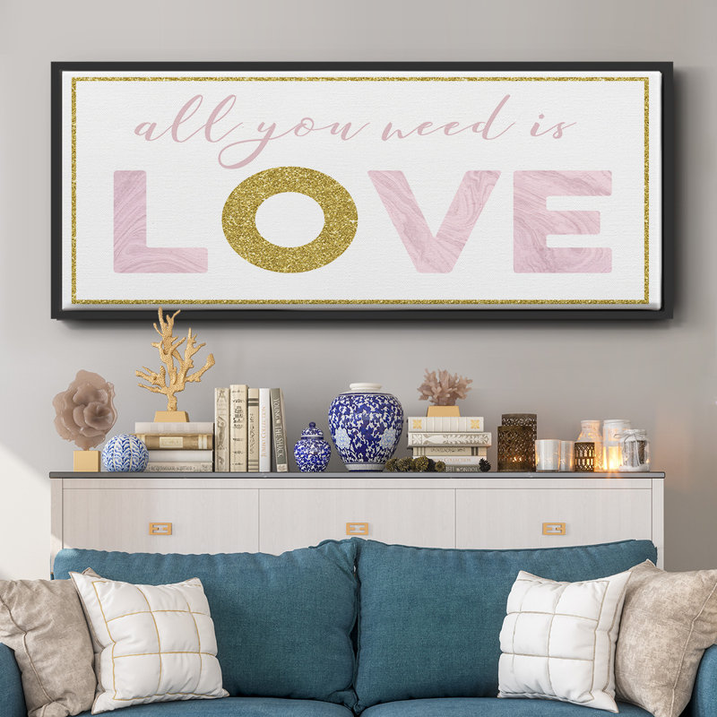 «All You Need is Love», toile encadrée, H 20 po x l 50 po