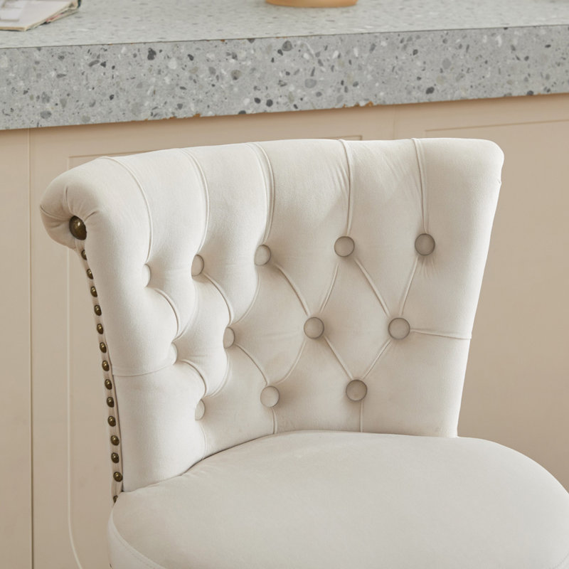 Tabouret de bar pivotant à 360 °, Beige