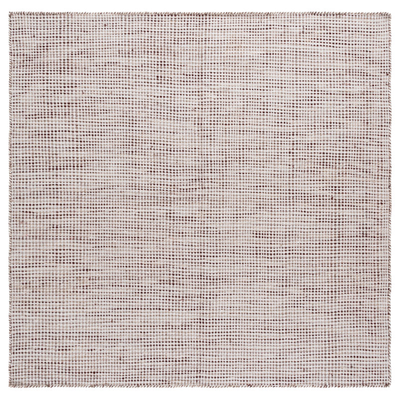 Corenia Hand Tufted Wool/Cotton Rug in Brown/Ivory, Square 7'