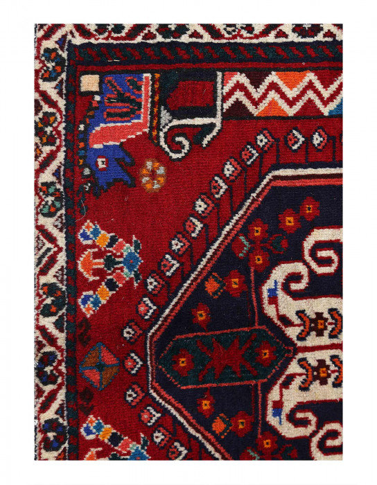 Tapis carré en laine d'agneau rouge unique 1 pi 11 po x 1 pi Ophatell