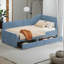 Lit de jour simple en L en velours côtelé, structure de lit tapissier avec 2 tiroirs de rangement-2030967752