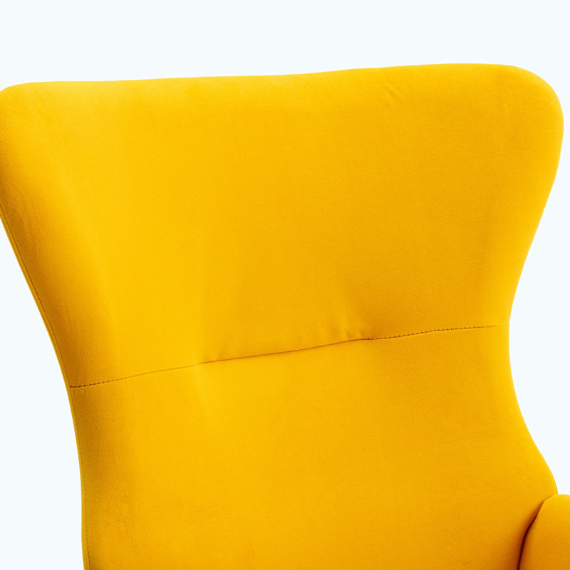 Fauteuil à bascule Teddy, Velours jaune