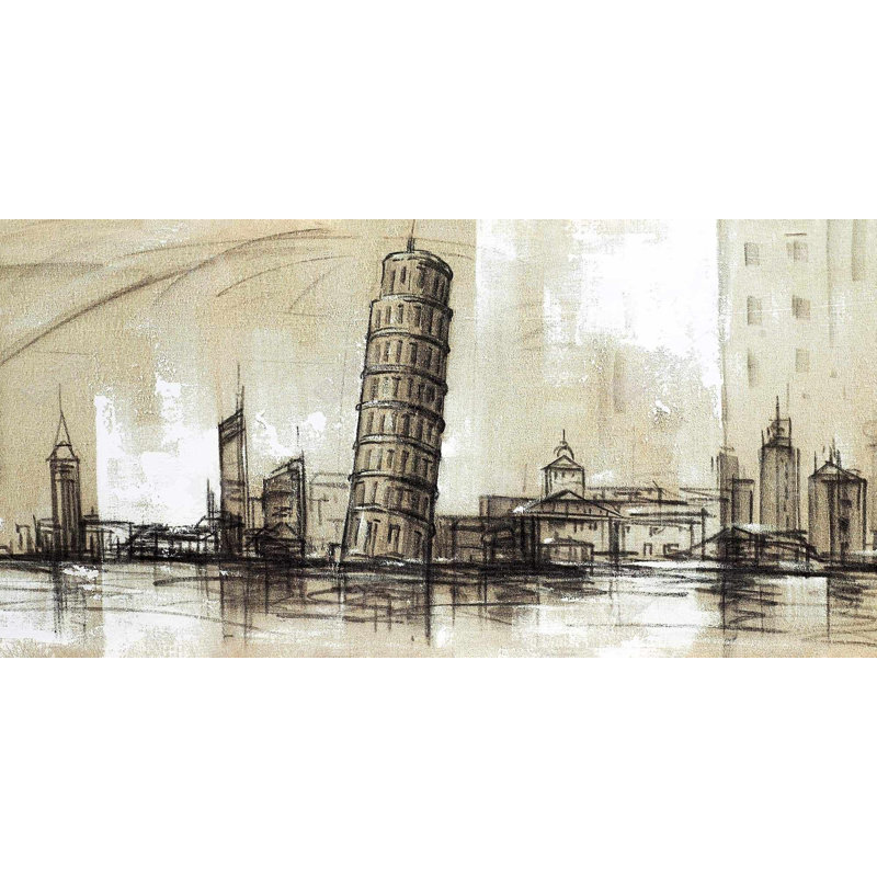 Pise tower sketch - 15.75"x31.50" Desk mat