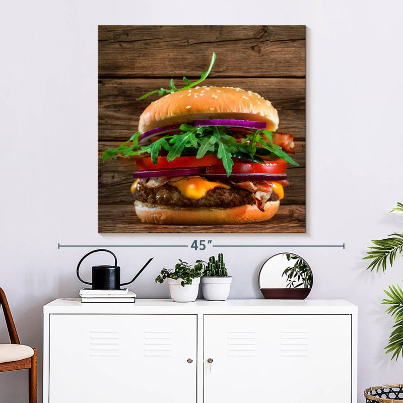 Yarlin juteux hamburger, H 33 po x l 33 po