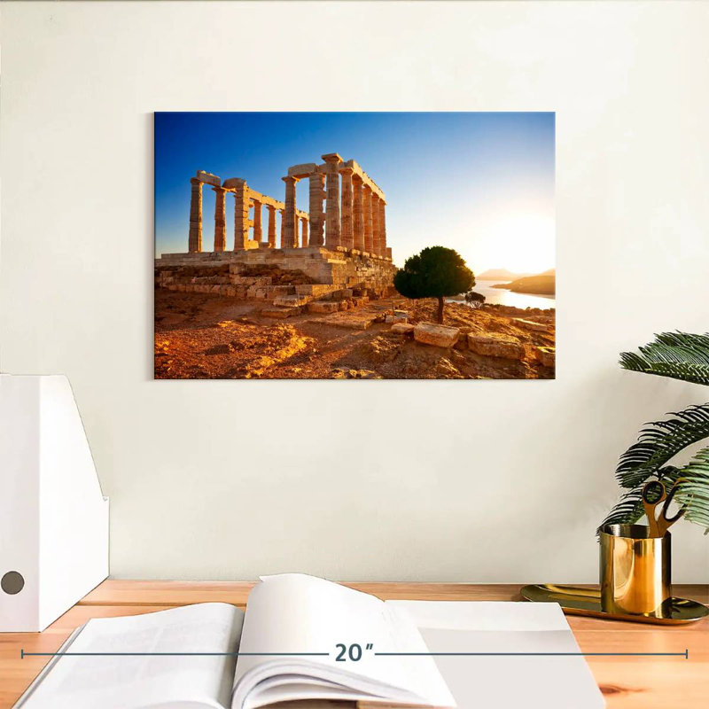 Temple de Poséidon à Sounion, H 8 po x l 12 po