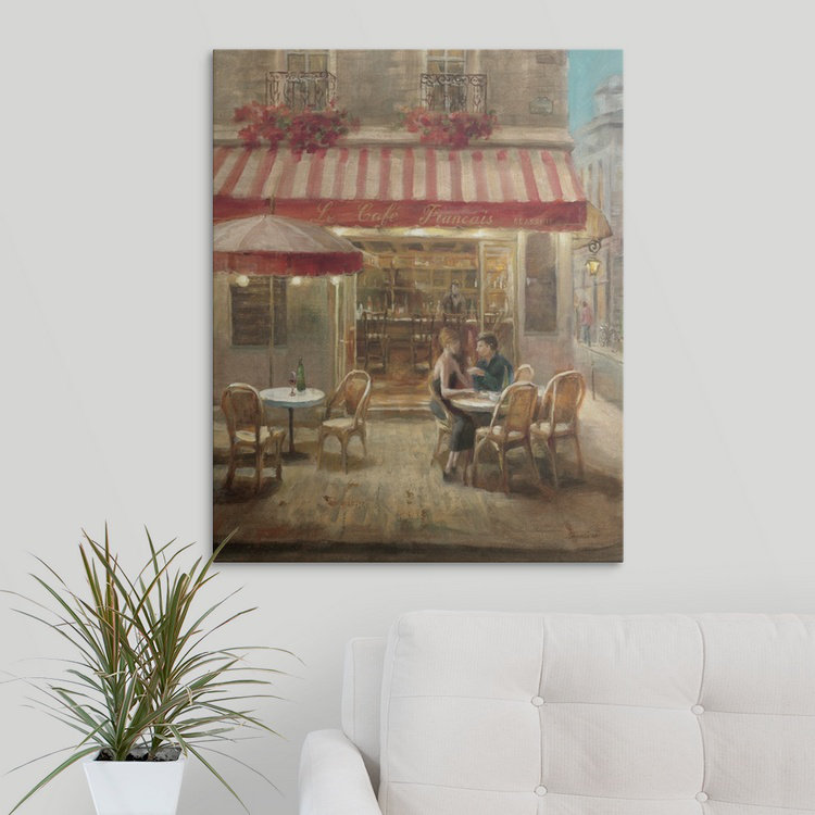 « paris cafe ii », danhui nai, reproduction d’art, H 20 po x l 16 po x P 1,5 po, Toile