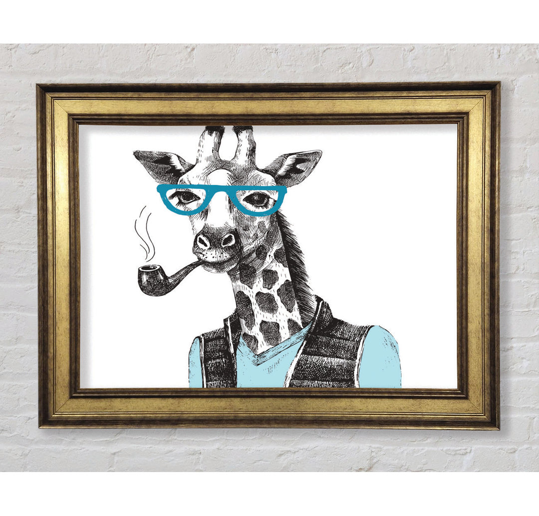 Die Giraffe mit Brille - Bilderrahmen Kunstdrucke