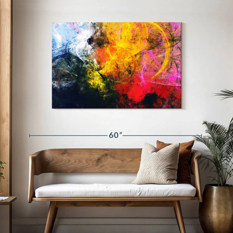 Avery Fiery abstrait, H 30 po x l 45 po