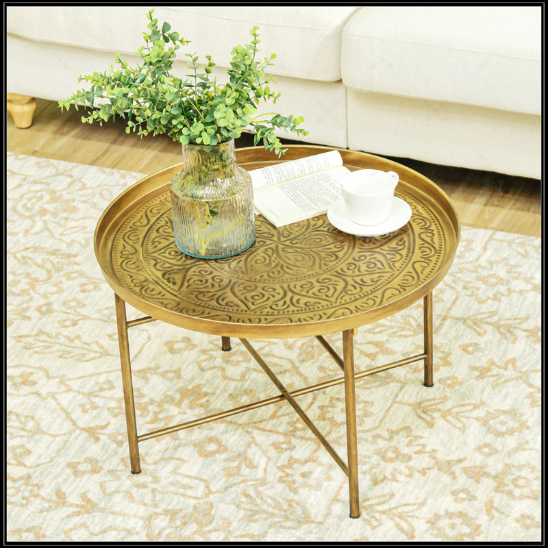 24" Round Coffee Table, Black