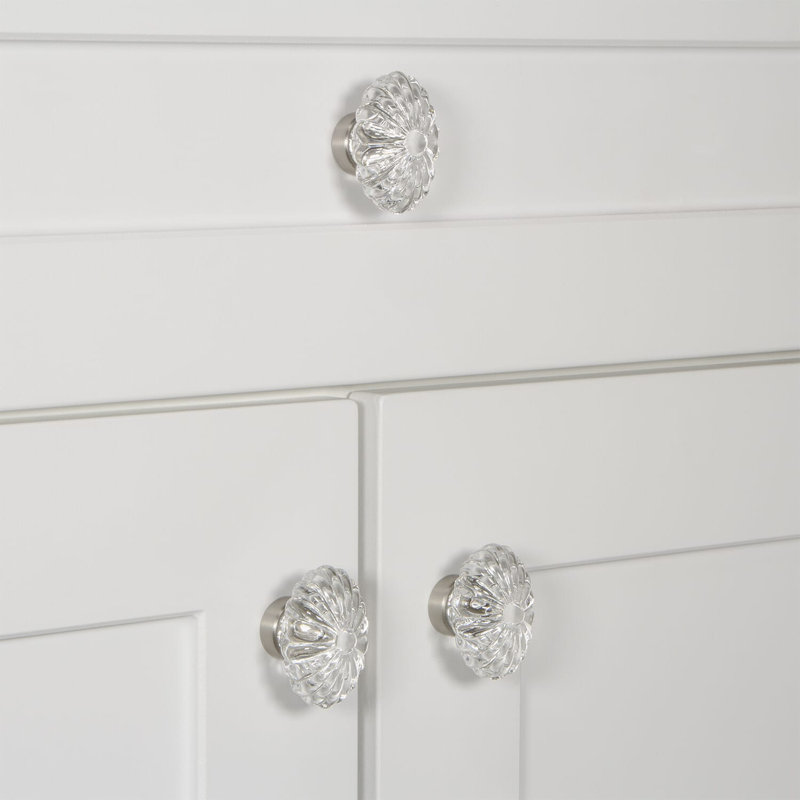Burgundy Cabinet Knob, Satin Nickel