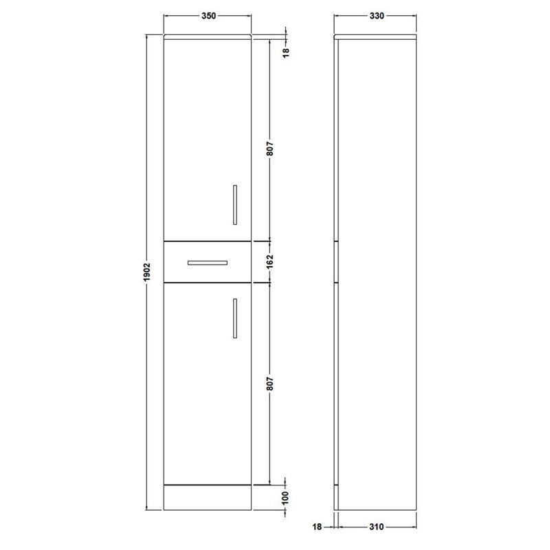 Linen Cabinet, 190.2cm H x 35cm W x 33cm D