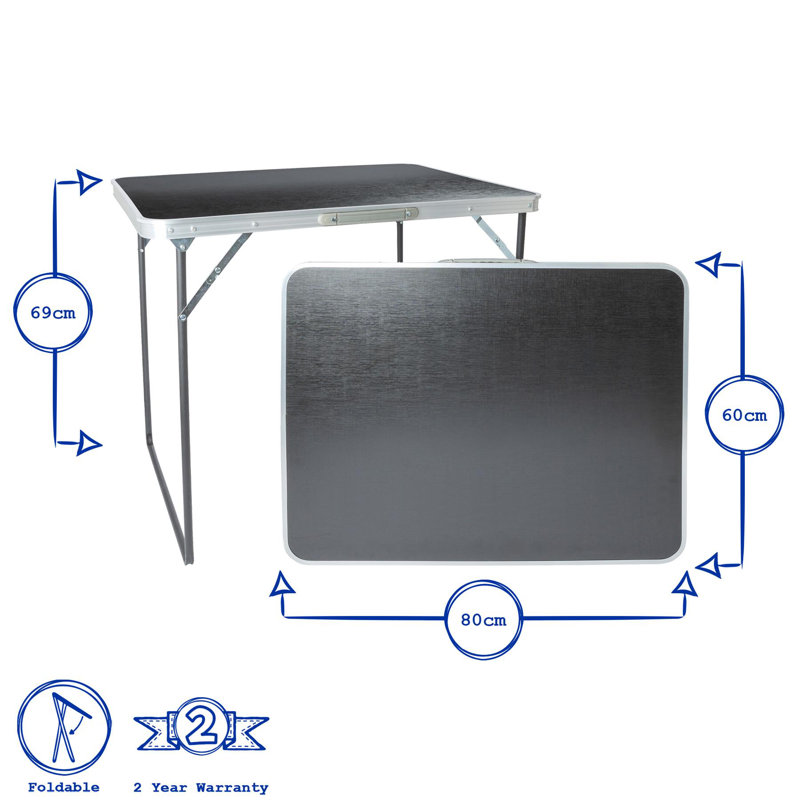 Wood Metal Folding Outdoor Camping Table , 80cm cm W 60cm cm D, Wood