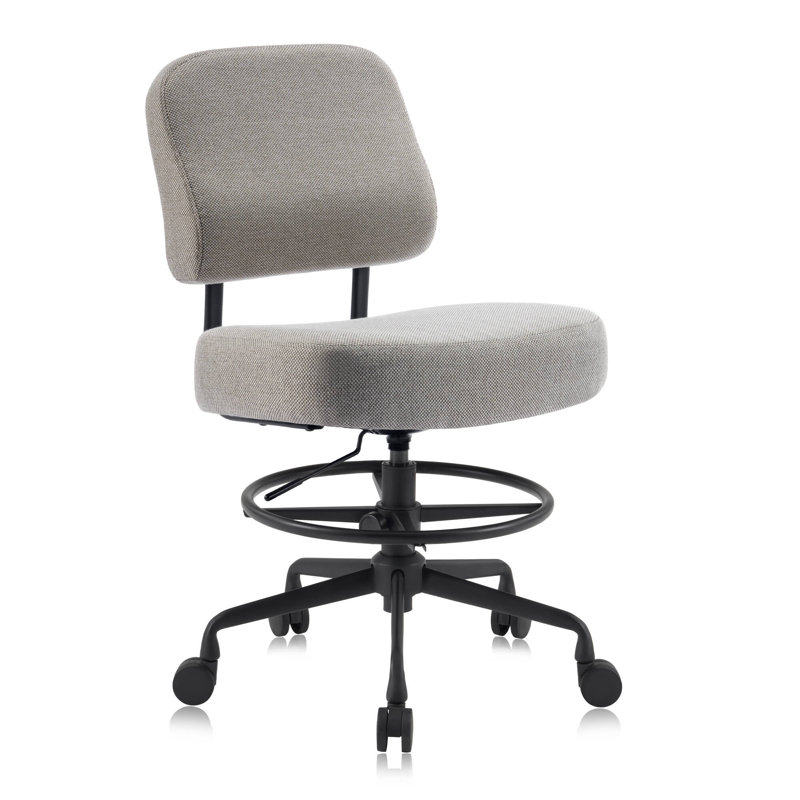 Tabouret pivotant pneumatique à roulettes 504 KALEA avec repose-pieds réglable, Gris