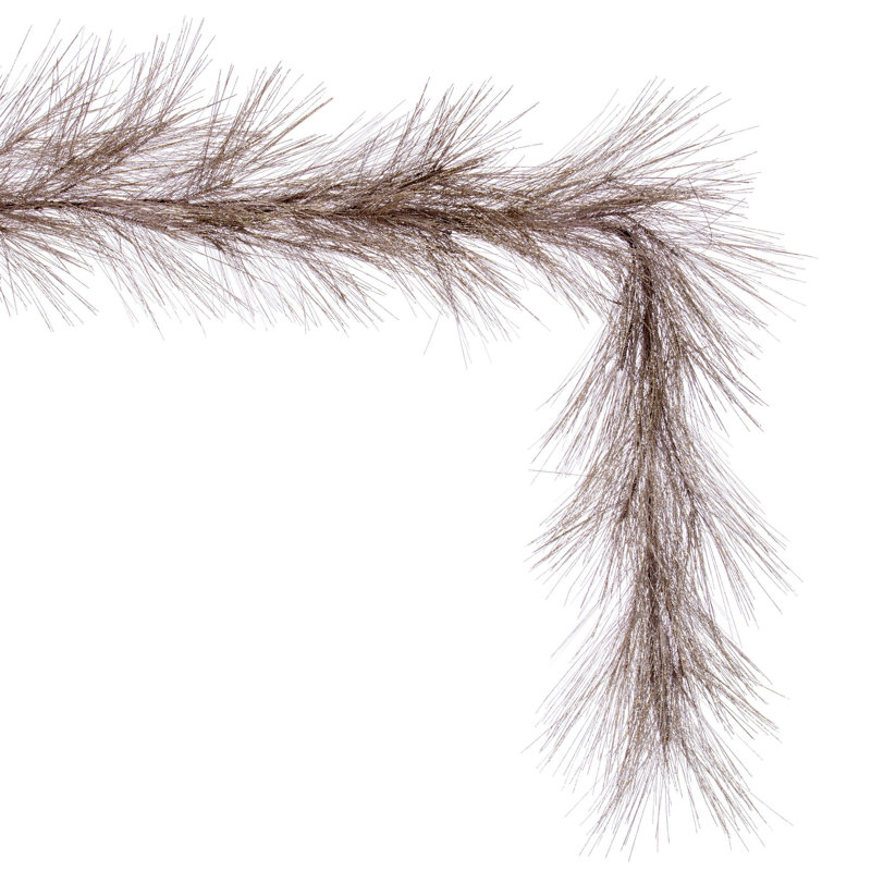 Vickerman 6' Artificial Metallic Pine Needle Garland. Features metallic pine foliage., Beige