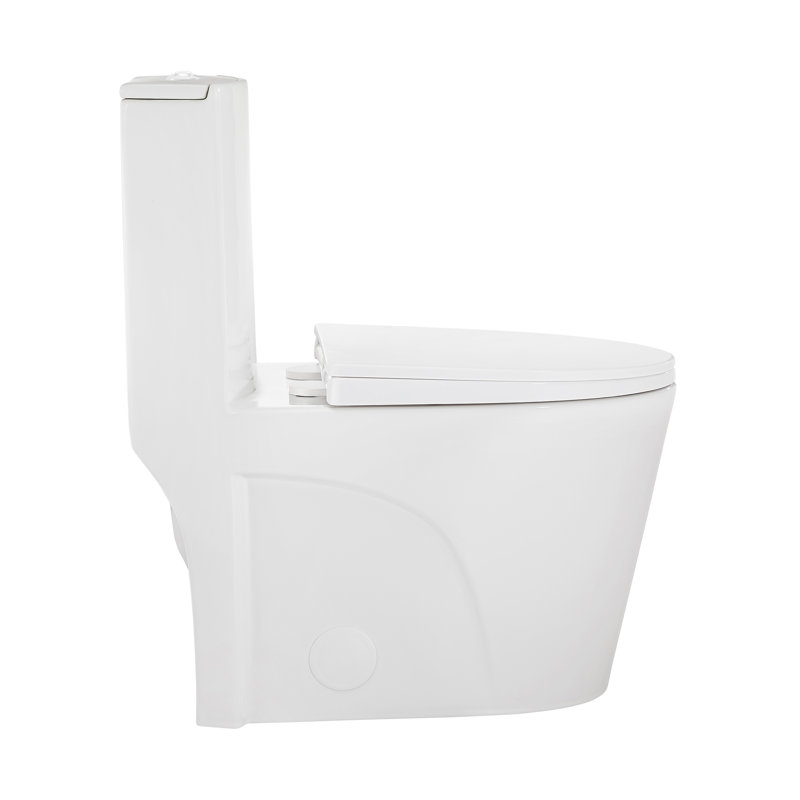 Toilette allongée une pièce à hauteur confortable St. Tropez, vortex à double chasse 1,1 / 1,6 GPF, quincaillerie blanche