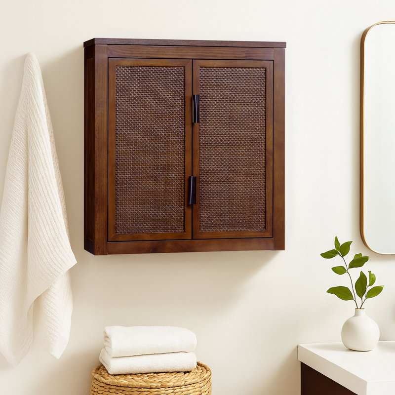 Armoire murale de rangement au-dessus de la toilette Ameer, Noyer