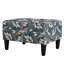  Tufted Upholstered Rectangular Ottoman Bench, Tropical Print Accent Footrest Table, Multicolor